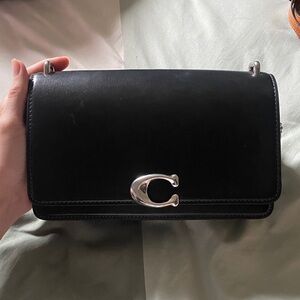 Coach Black Crossbody Bag with Silver Accent